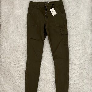 Olive Green Skinny Cargo Pants